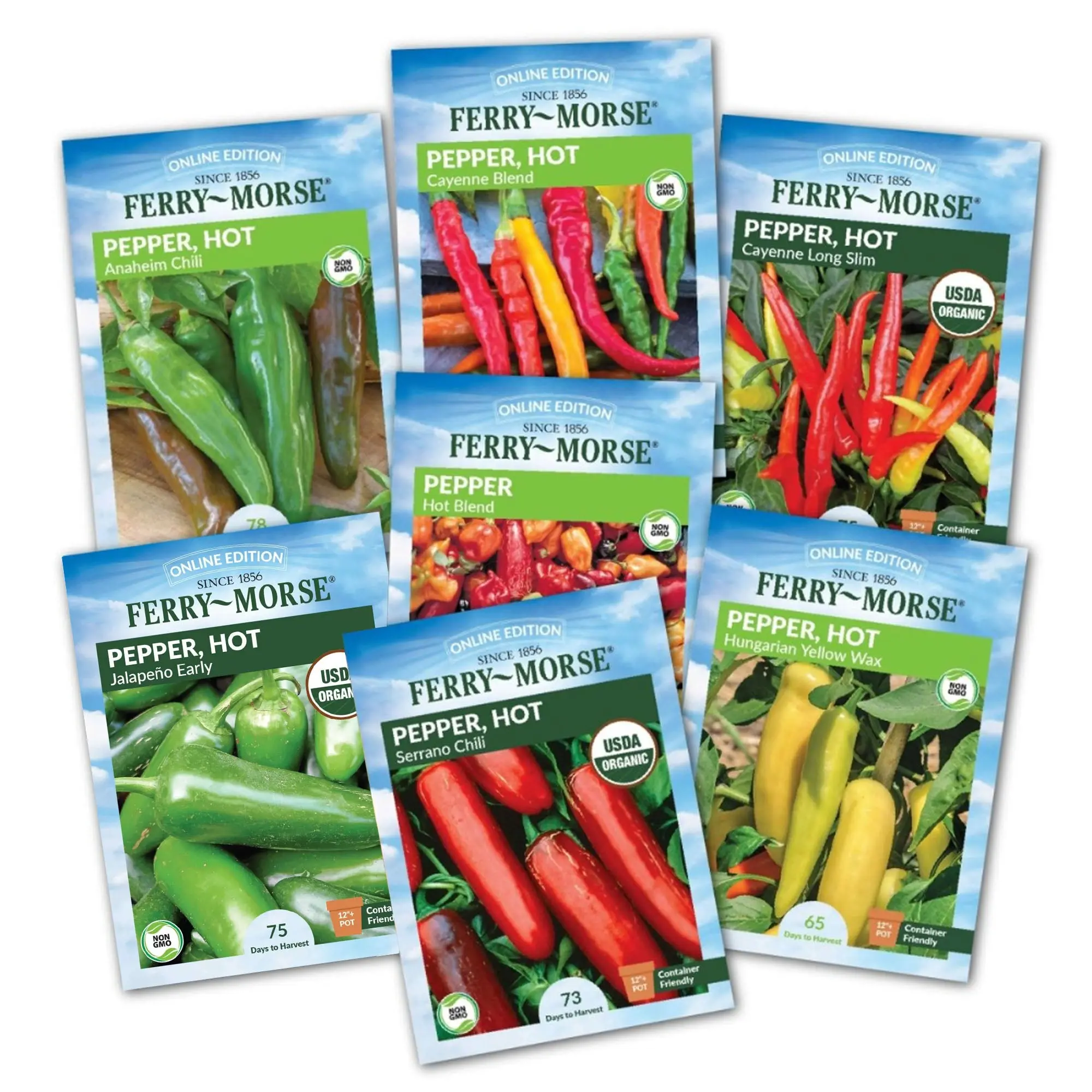 Hot Pepper Non-GMO Seed Variety Pack - 7 Pack