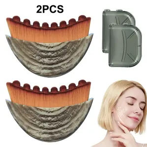Summervibes 2PCS Cotsoco Lymphatic Contour Face Brush for Jawline & Chin Sculpting, Super Soft Bristles Dry Brushing Massager for Lymphatic Drainage & Facial Fatigue Relief, Beauty Roller Daily, Mother's Day Gift