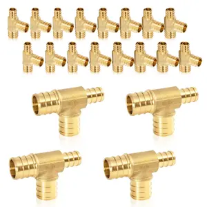 30 Pcs PEX-B Crimp 3/4" PEX x 1/2" PEX x 1/2" PEX Reducing Tee (Lead Free)