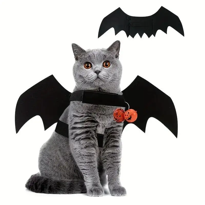 Bat Wing Design Pet Harness, Adjustable Breathable Cat Chest Vest Harness, Dog Harness, Festive Halloween Costumes Party Apparels for Pets