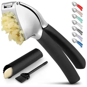 Garlic Press Comfort Grip with Peeler and Brush Kitchen Silicone Utensils Garlic Press Comfort Grip with Peeler and Brush Kitchen Silicone Utensils