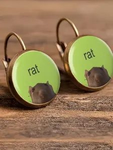 Rat probe mouse earrings, funny and fun style design, retro personalized niche ear hook