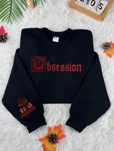 Obsession 2026 Gothic Embroidered Sweatshirt | Horror Crewneck