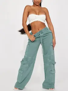 Know What To Do Non Stretch Cargo Jean - Green