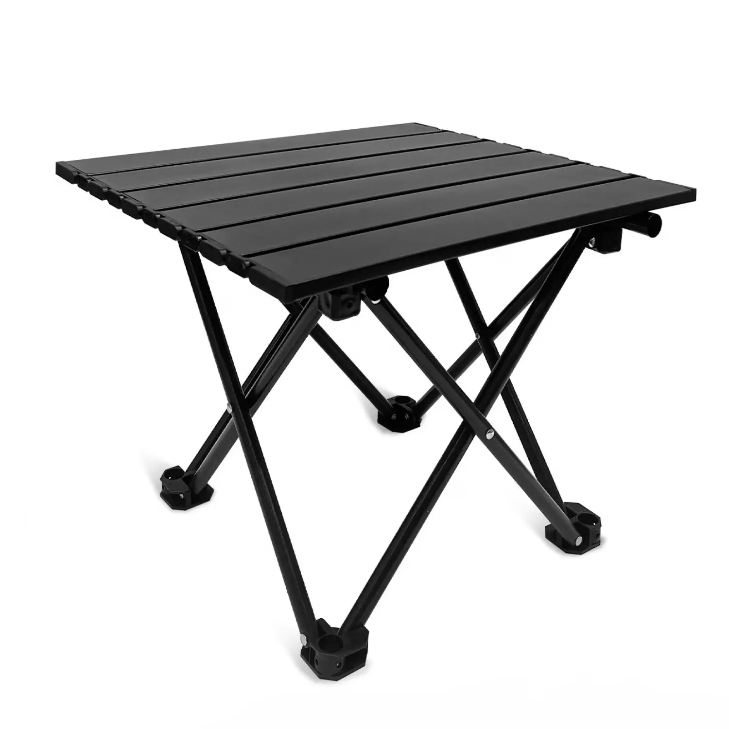 Small Camping Table, Portable Folding Beach Table, Outdoor Ultralight Metal Camping Table, with Carry Bag for Outdoor Cooking, Picnic, Camp, Boat, Travel, Black
