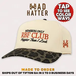 RBF Club MadHatter's Embroidered Snapback Adjustable (Up To A Size 8 Head) Premium Trucker Hat