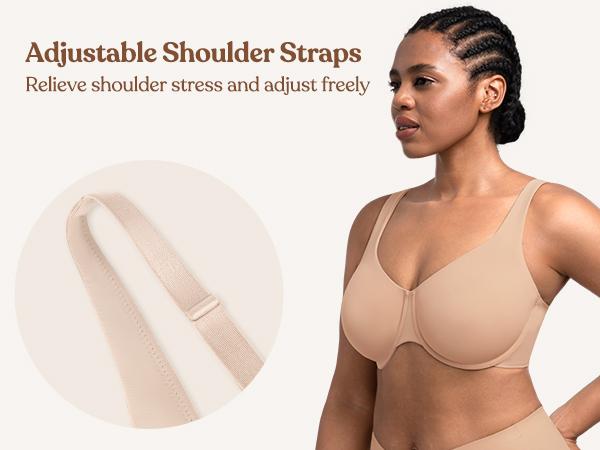 HSIA Esme Minimizer Bras for Women Plus Size Full Coverage No Padding Unlined T Shirt Bra Seamless Underwire Cool Comfort Daily Bras