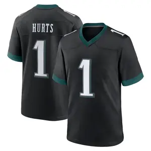 Philadelphia Hurts 1 Green/Black/White/Kelly Green Football Player Game Jerseys, Sports Stitched T-shirts Top for Men Women Youth Boys Girls
