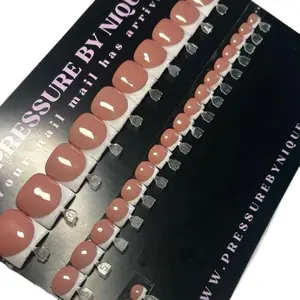 30 Piece French Tip Toe Set - Salon-Quality Press-On Nails for Comfortable & Reusable Application - Premium Builder Gel for Strength & Natural Finish - Stylish