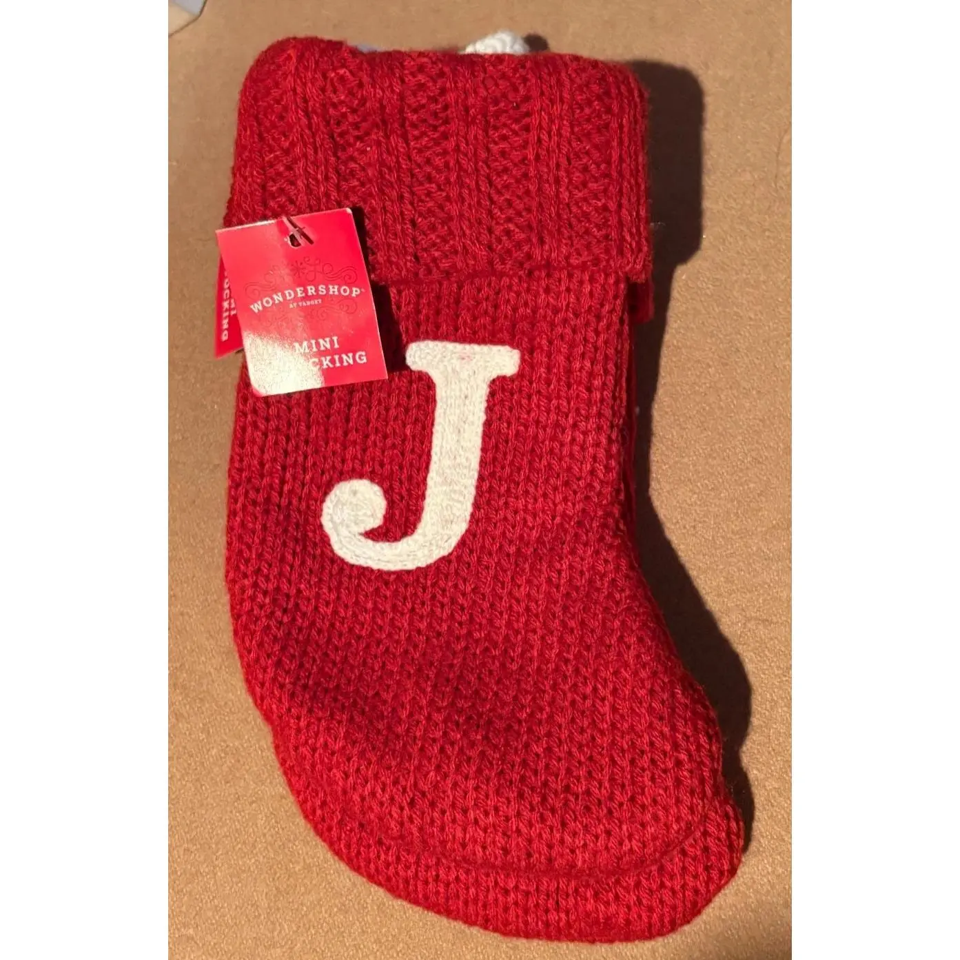 Wondershop Mini Knit Christmas Stocking – Letter J