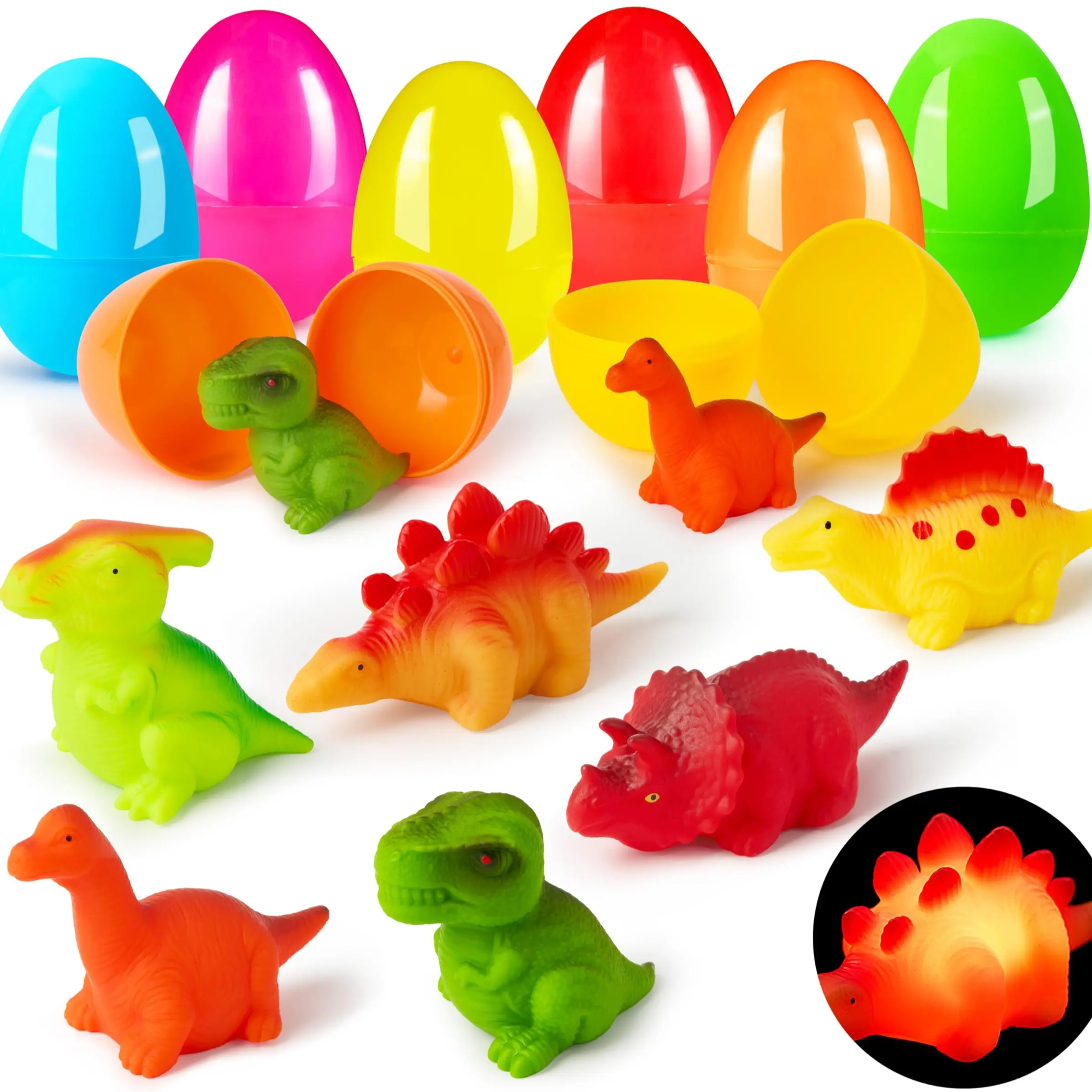 6pcs Light-up Bath Dinosaur Toy