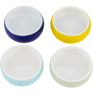 4 Pcs Colorful Micro Ceramic Food Water Bowl Dish for Hermit Crab Tarantula Spider