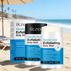 Ikzee Glycolic Acid Exfoliating Body Bar (75g), Aha/bha Fruit Extracts, Gentle Cleansing, Smooth Skin, Arms & Thighs, Soften Roughness, Body Exfoliator, Exfoliating Body Care