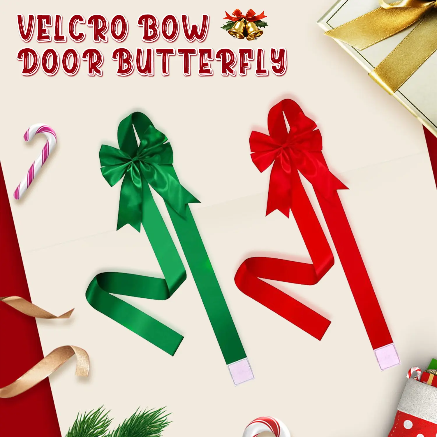 Christmas Cabinet Ribbons Bows Large Red Bow Christmas Door Kitchen Cabinet Ribbon Bows Locker for Xmas Holidays Party Decorations Supplies bows  christmas  tree