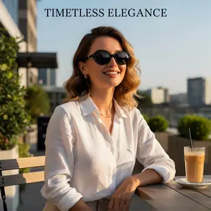 Cream Retro Polarized Sunglasses for Women Men, Vintage Elegance Oval Shape Ultra-Light UV400 Protection, Multi-Color Collection for Everyday Casual Use