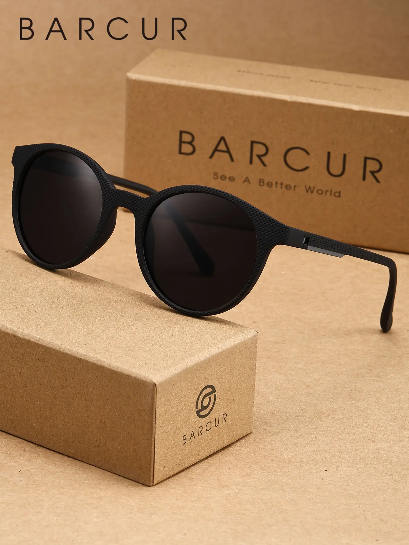BARCUR  Original Design Round Honeycomb Dimpled Pattern Polarized Sunglasses, Casual Geometric Style, Uv400 Protection, All Seasons