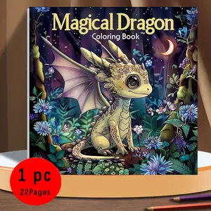 Adult Magic Dragon Coloring Book, Thick Paper, 22 Pages, Relaxing Fun Activity, Ideal Birthday and Party Gift, Art Supplies