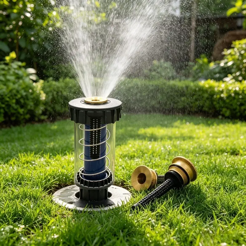 Underground pop-up sprinkler head, hidden spray design to prevent stepping on, garden and villa courtyard irrigation, brass nozzle, 10 cm irrigation sprinkler, suitable for multiple scenarios in gardens, villas, and courtyards
