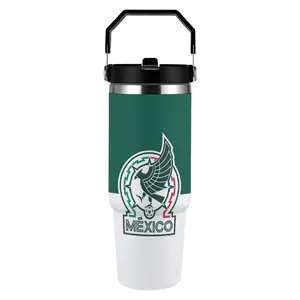 Mexico National Soccer Team Tumbler Insulated Stainless Steel Travel Cup with Eagle Crest Logo for Mexican Football Fans