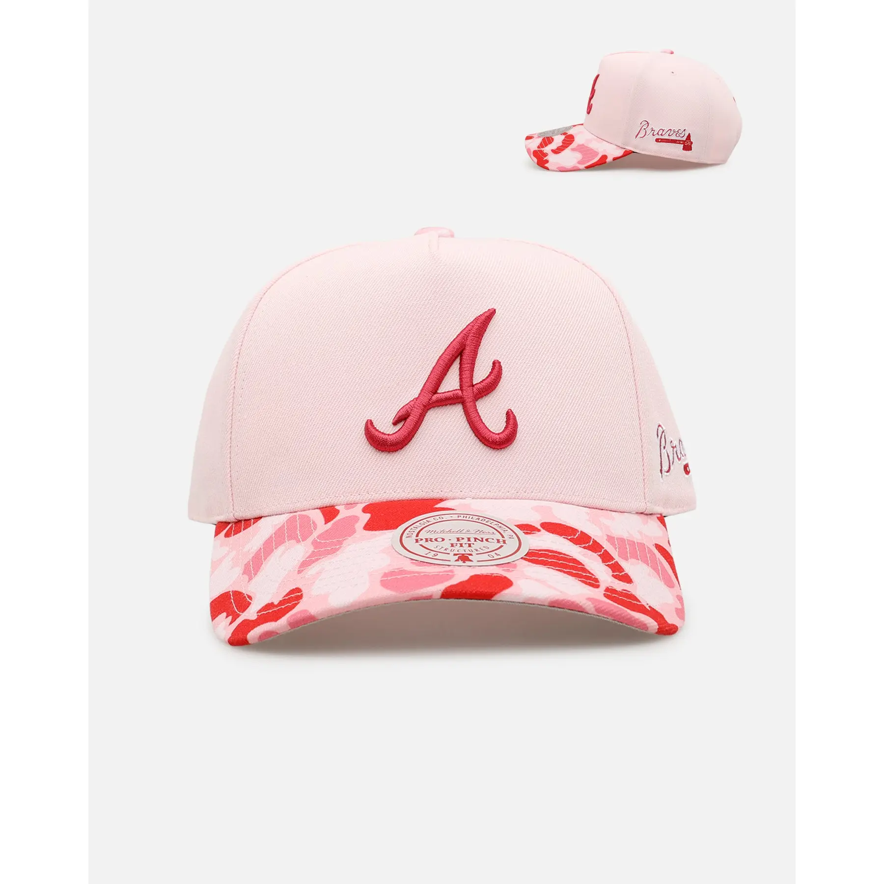 Mitchell & Ness Atlanta Braves 'Pink Camo' Pro Pinch Snapback Pink