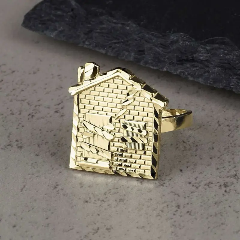 14k Gold finish Double brass Ring