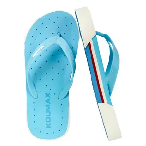 KOUMAX Light Blue Flip Flops - Non-Slip, Quick-Dry EVA Sandals for Men/Women Summer Flipflop