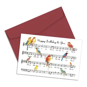 Unique Music Theme Birthday Card, Creative Singing Greeting Card for Music Lovers, Family, Teachers, Friends, High-Quality Paper, Includes Envelope