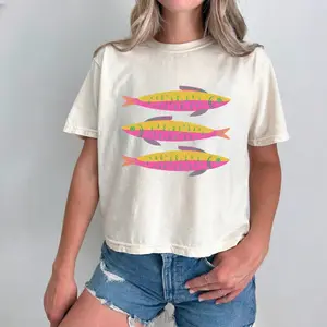 Comfort Colors® Sardine Shirt, Fisherman Aesthetic Shirt, Beach Shirt, Seafood Shirt, Foodie Gift, Beach Shirt, Womens Fisherman Aesthetic