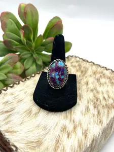 8.0 Purple Mojave Turquoise Oval Shaped Ring