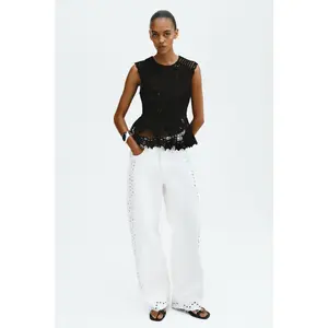 H&M Crochet-look peplum top