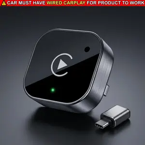 2-in-1 Wireless CarPlay Adapter,Suitable for iPhone iOS 18+ & Android 11+ Aluminum Alloy Construction | Plug-and-Play | Wired-to-Wireless Conversion | Ultra-Fast Auto-Connection | Zero-Latency Wireless Synchronization | Compact Dual-Port Design USB/Type-C