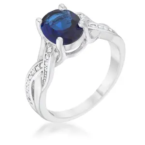 Destiny Ring- Dark Blue Oval Stone