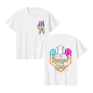 Ice Cream Youth Baseball Toddlers, Baseball Ice Cream Drip Boys Home Plate Glove Respect Drip T-Shirt, Baseball Fan Gift Shirt