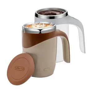 Self-Spinning Coffee Cup Stainless Steel Electric Stirrer, Automatic Magnetic Stirring, Rechargeable USB Motor, Suitable for Coffee Milk Tea Cocoa, Beverage Mixer, Drink Mixer