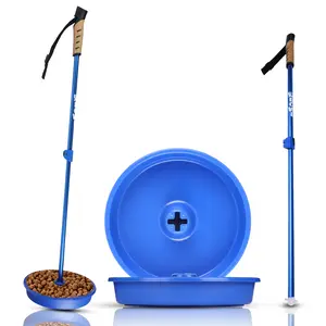 UpBowl No Bend Pet Bowl Kit – Pole & 2 Bowls | Easy Lift, Fill & Place Dog or Cat Bowls Without Bending