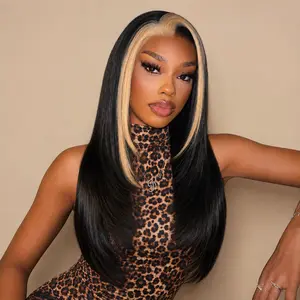 13x6 Glueless HD Lace Frontal Wigs Wear and Go No Tangle No Slipping Wear Wig And Go Pre Plucked Pre Layered Pre Cut Synthetic Lace Front Wig No Glue Layered Straight Frames Face Nice Beginners Friendly#26 inches Long Natural Hairline Blonde Wigs