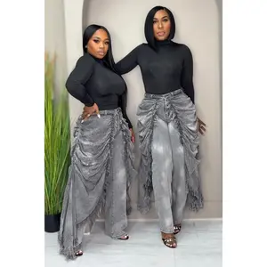 Tiffany Statement Ruched Denim Jeans-Black