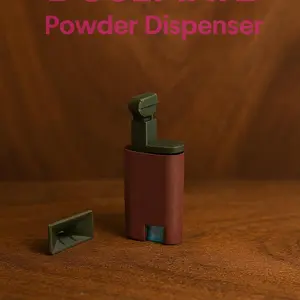 DoseMate Rosewood Powder Dispenser Canister Container Festival Spoon - Tilt Tap Pull Design - 1 to 2 Gram Capacity - Made to Order