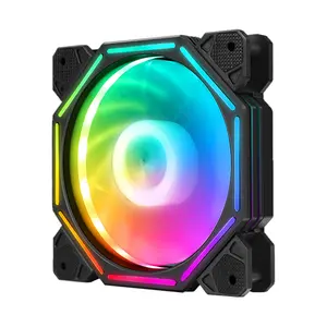 AEiTTO 120mm RGB Chassis Fan Steady Cooling Airflow Xmas High Airflow Hydraulic Bearing  Low Noise with 12v 3 pin and molex 4 pin PSU Plug Computer Fans for PC Case