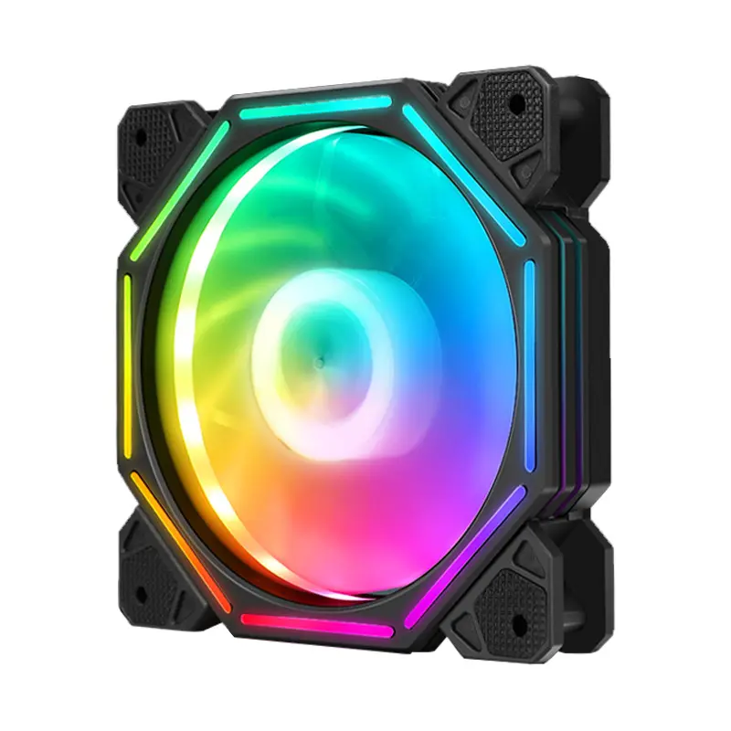 AEiTTO 120mm RGB Chassis Fan Steady Cooling Airflow Xmas High Airflow Cooling Strong Airflow Hydraulic Bearing Low Noise with 12v 3 pin and molex 4 pin PSU Plug PC Cooler Computer Fans for PC Case