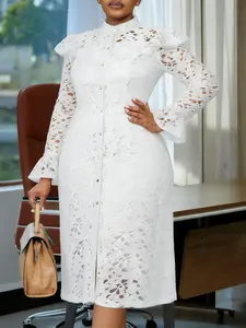 Women Lace Two Pieces Set Chic Spring Long Flare Sleeves High Neck Coat with Spaghetti Strap Dress Elegant Style Womenswear Suit Female Office Ladies Workwear Date Outfit