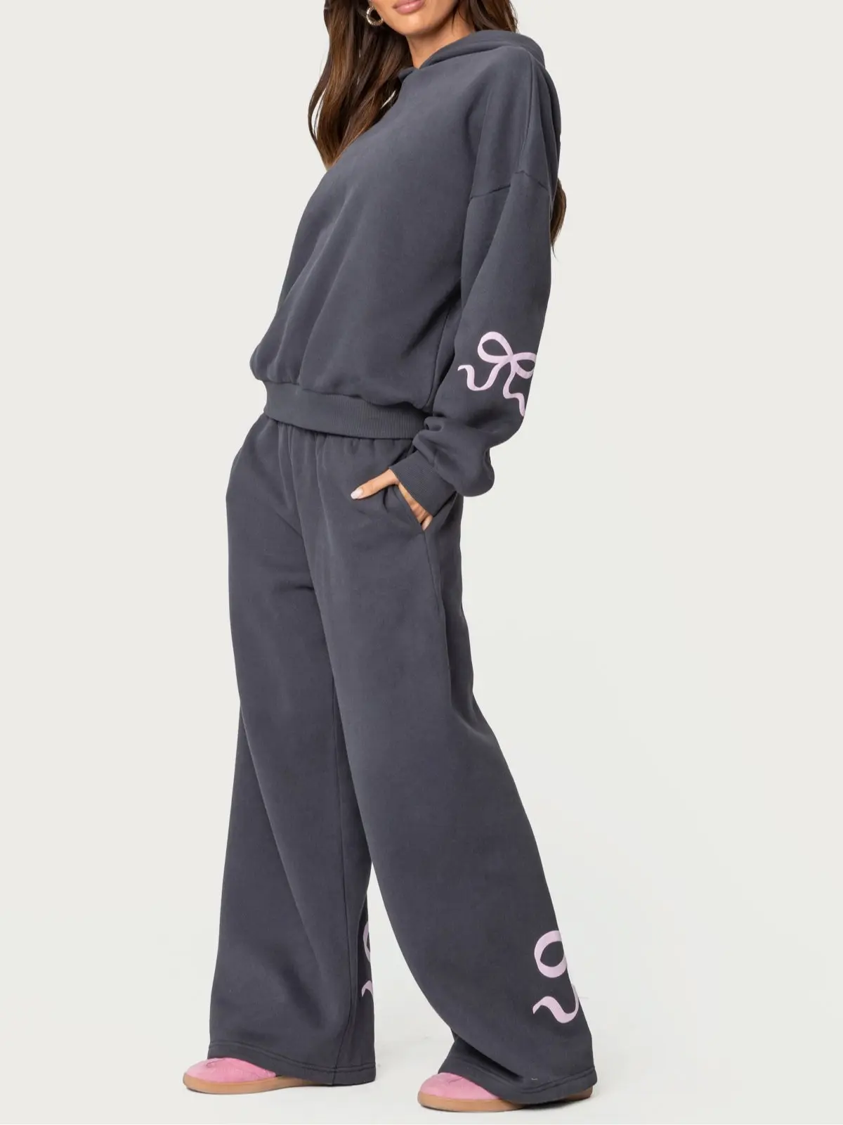 Women's Cotton Sweatpants with Bonney Bow Detail - Casual Womenswear Bottoms
