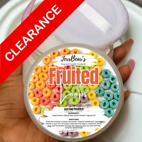 JerrBear's Custom Talc-Free Body Dusting Powder - 4oz Full Size, Tapioca Starch-Based, Multiple Scents (Jasmine, Coconut, Vanilla, Strawberry, Lemon, Cherry, Grape), Gentle, Fine, Smooth Body Care Products Suitable for All Skin, Moisture Control