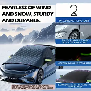 Oxford Cloth Car Windshield Cover, Snow and Sun Protection, All-Season Universal, Durable Weather Resistant, UV Protective, Sturdy Sun Shade