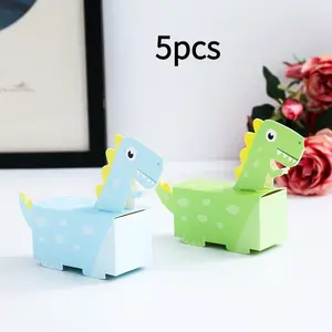 5pcs Dinosaur Candy Boxes, Creative Rexaurus Shape Candy Packaging, Perfect for Baby Birthdays and Gifts, Unique Sweet Treat Containers