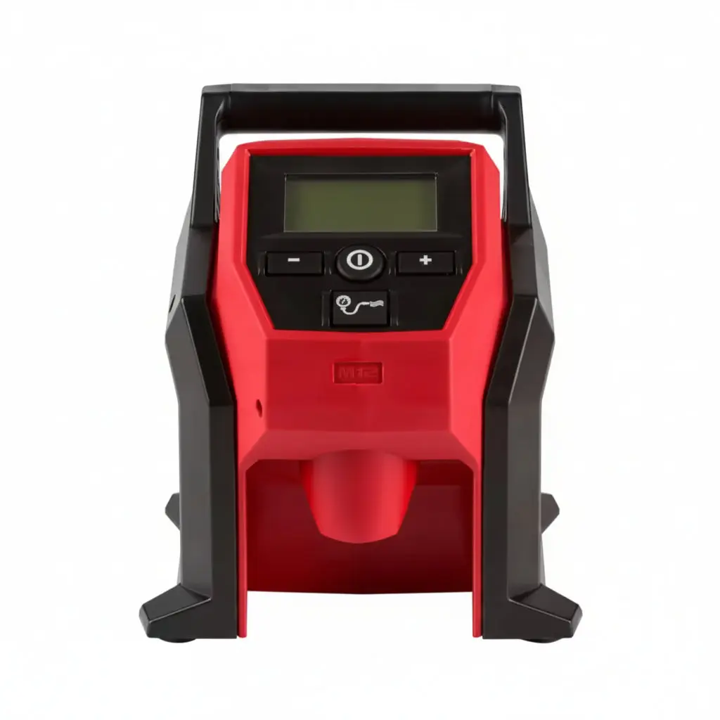 Milwaukee M12 Reinforced Cage Inflator (Tool-Only, 2475-20) - Air Pump for Car Tires, No Retail Packaging
