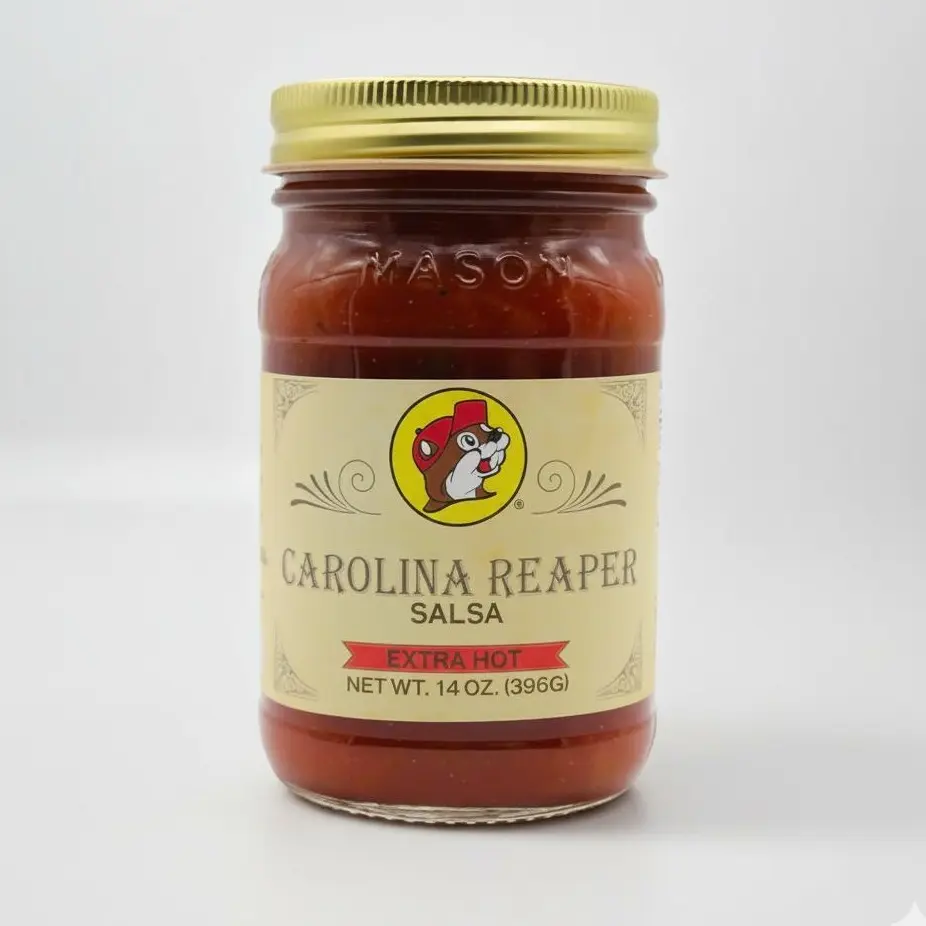 Buc-ee's Carolina Reaper Extra Hot Salsa - 14 oz Hot Sauce, Pepper-Based Cooking Sauce for Dipping & Cooking with Intense Spiciness, Pepper-Based Cooking Sauces