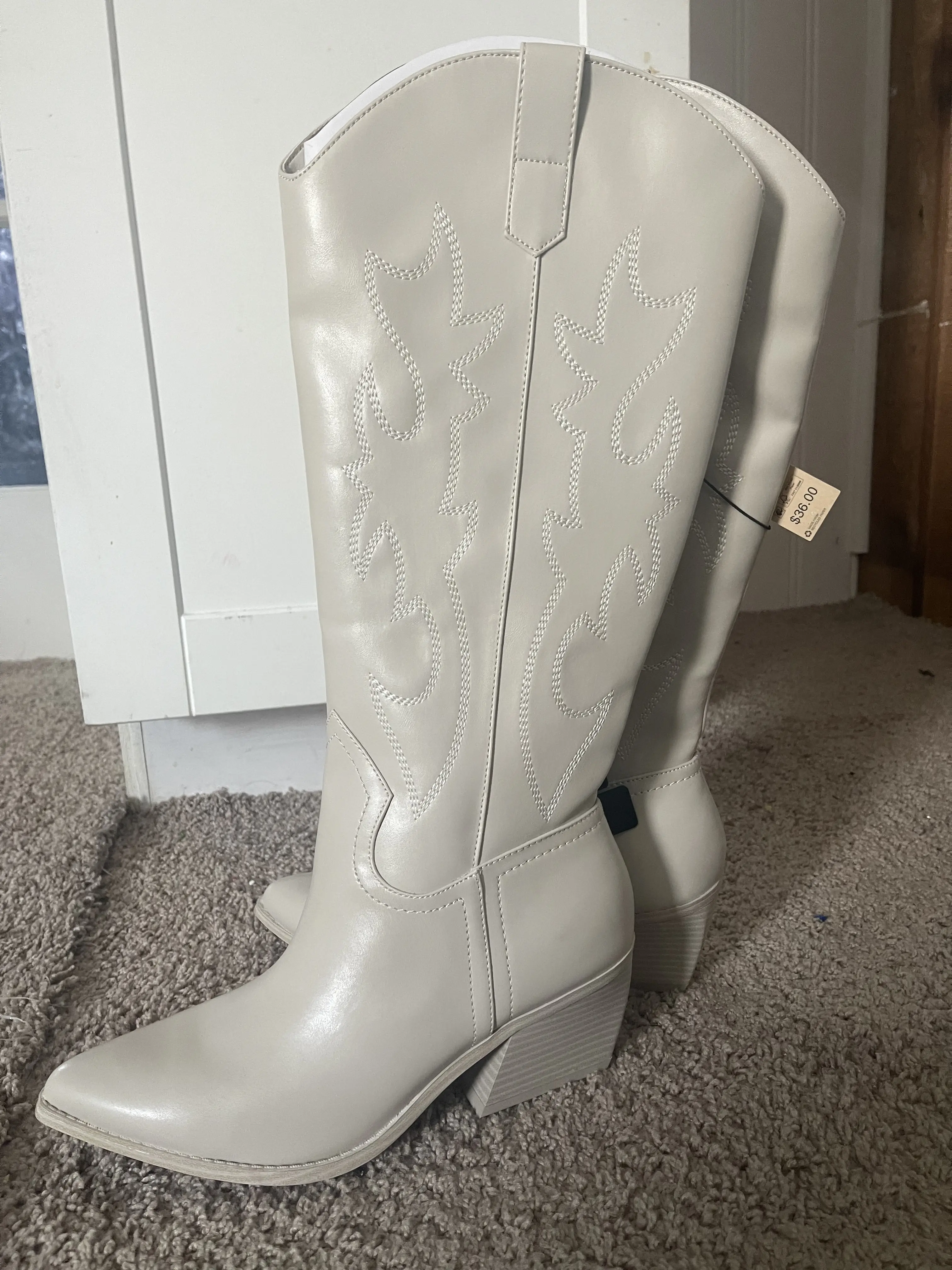 Madden NYC Women's Embroidered Tall Western Boots, Size 10, Ideal for Walking Shoes - Girl