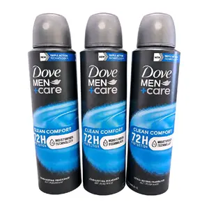 Dove Men+Care Antiperspirant Deodorant Spray Clean Comfort 72 Hour Protection 3 Pack Long Lasting  150 ML