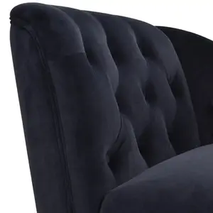 REMINGTON'S CHAISE by Sofas Exclusive - Premium Velvet Chaise Lounge with High-Density Foam, Black Velvet Upholstery, Ergonomic Design, Sturdy & Durable Structure, Perfect for Relaxation & Reading